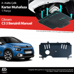 S-Dizayn Citroen C3 Benzin Manuel Vites Çelik Karter Muhafaza Koruma 2017 Üzeri A+ Kalite