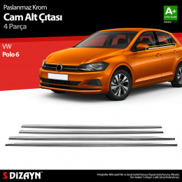 S-Dizayn VW Polo MK6 Krom Cam Çıta 4 Prç. 2017-2021