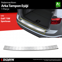 S-Dizayn VW Golf 7 SW Sportsvan Krom Arka Tampon Eşiği 2013-2020