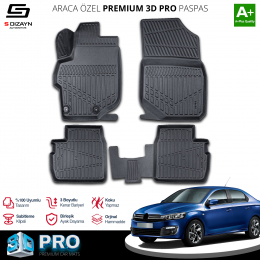 S-Dizayn Citroen C-Elysee 3D Pro Havuzlu Paspas 2012-2017 A+ Kalite