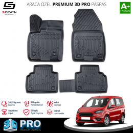 Ford Courier 3D Pro Havuzlu Paspas 2014-2022 A+ Kalite