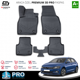 Volkswagen Polo 3D Pro Havuzlu Paspas 2017-2021 A+ Kalite