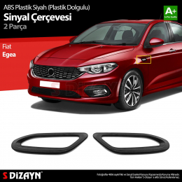 S-Dizayn Fiat Egea Siyah ABS Plastik Sinyal Çerçevesi 2 Prç. ABS Plastik Dolgulu 2015 Üzeri A+ Kalite