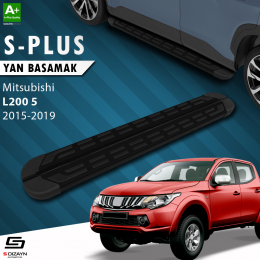 S-Dizayn Mitsubishi L200 5 S-Plus Siyah Yan Basamak 193 Cm 2015-2019 A+ Kalite