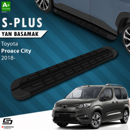 S-Dizayn Toyota Proace City Kısa Şase S-Plus Siyah Yan Basamak 203 Cm 2018 Üzeri