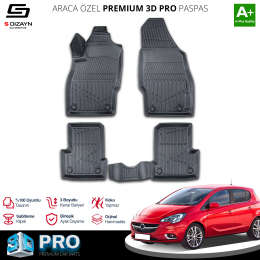 S-Dizayn Opel Corsa E 3D Pro Havuzlu Paspas 2014-2019 A+ Kalite