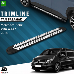 S-Dizayn Mercedes Vito W447 Uzun Şase TrimLine Gri Yan Basamak 260 Cm 2014 Üzeri A+ Kalite