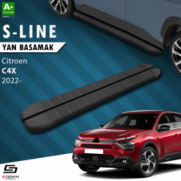 S-Dizayn Citroen C4 X S-Line Siyah Yan Basamak 183 Cm 2022 Üzeri A+ Kalite