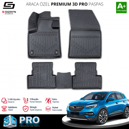 S-Dizayn Opel Grandland X 3D Pro Havuzlu Paspas 2017-2024 A+ Kalite