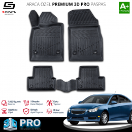 S-Dizayn Chevrolet Cruze 3D Pro Havuzlu Paspas 2008-2019 A+ Kalite