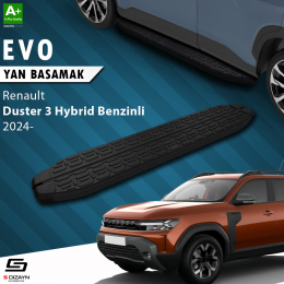 S-Dizayn Renault Duster 3 Hybrid Benzinli Evo Siyah Yan Basamak 183 Cm 2024 Üzeri A+ Kalite