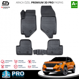 S-Dizayn Peugeot 2008 3D Pro Havuzlu Paspas 2020-2023 A+ Kalite