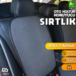 Oto Arka Koltuk Sırt Koruyucu Kılıf Füme Universal 2 Parça A+ Kalite