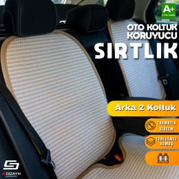 Oto Arka Koltuk Sırt Koruyucu Kılıf Krem Universal 2 Parça A+ Kalite