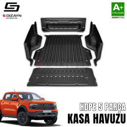 S-Dizayn Ford Ranger 4 HDPE Kasa Havuzu Kaplaması 5 Prç. 2023 Üzeri A+ Kalite